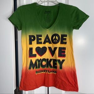 Disney Parks Rasta Colored V-Neck Shirt
